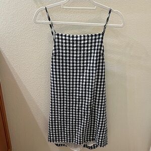 American Eagle Outfitters Navy and White Checkered Mini Dress